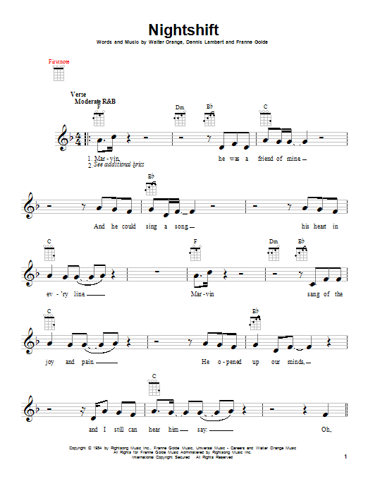 Download Commodores Nightshift Sheet Music