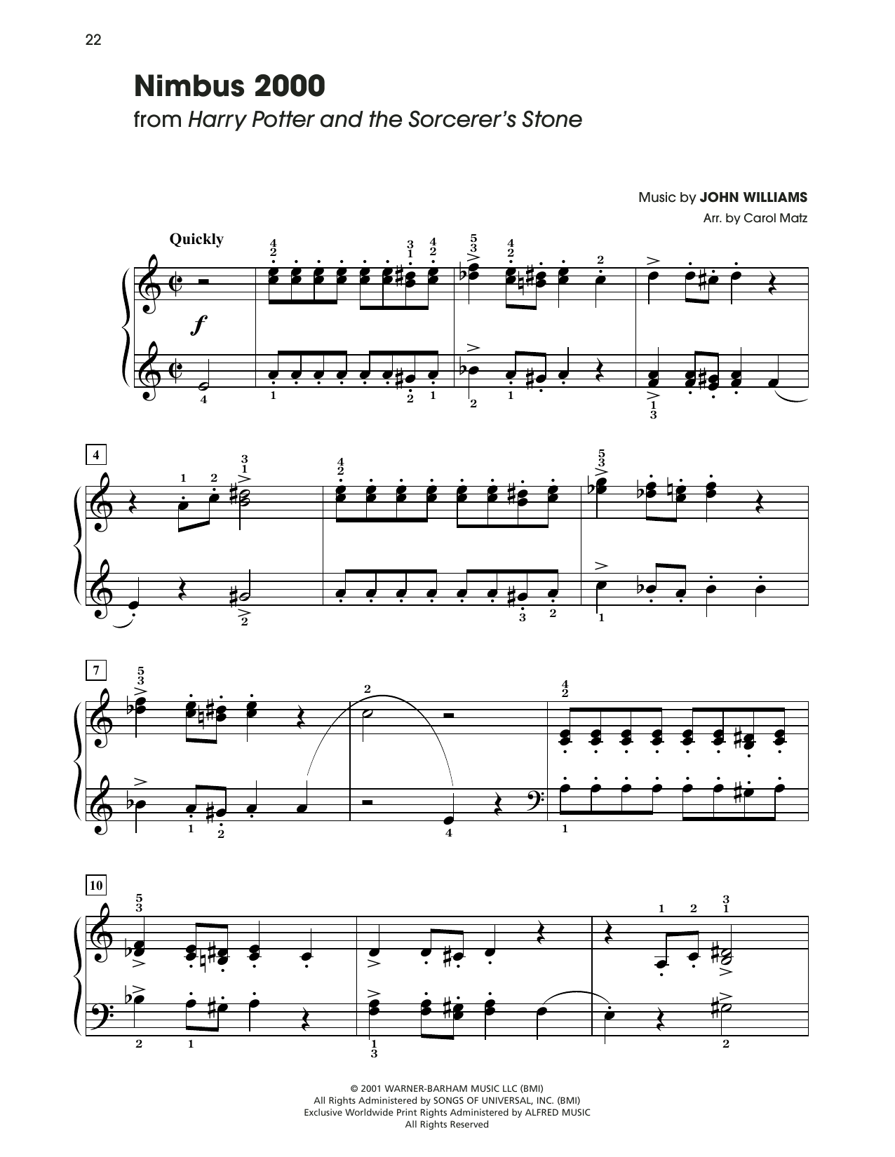 Download John Williams Nimbus 2000 (arr. Carol Matz) Sheet Music