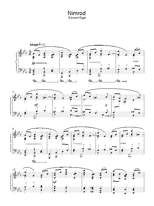 Edward Elgar Nimrod sheet music notes printable PDF score