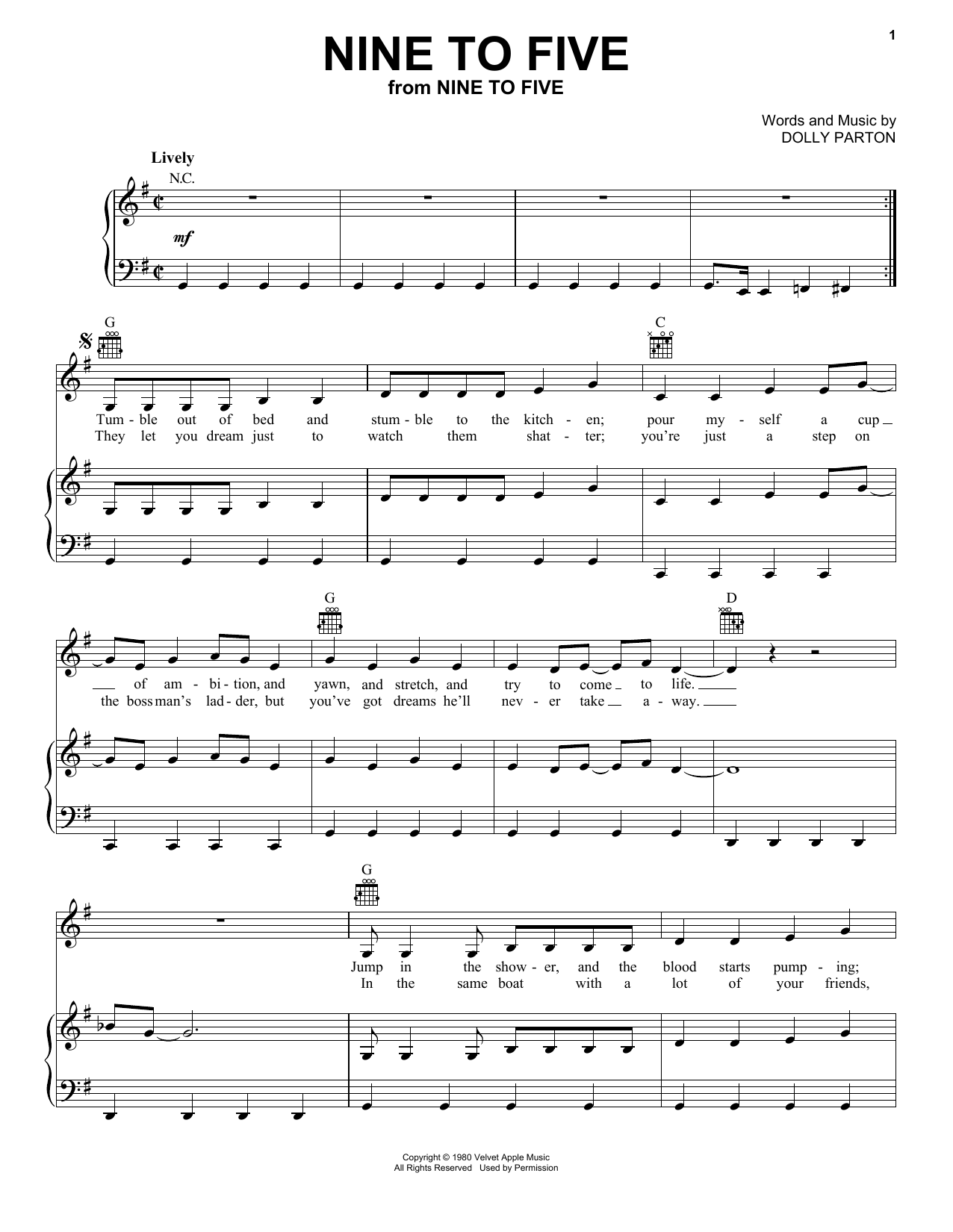 Download Dolly Parton Nine To Five Sheet Music