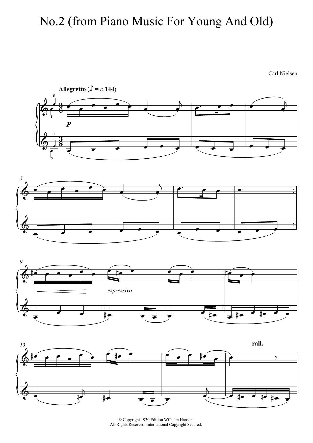 Download Carl Nielsen No. 2 (from 'Piano Music For Young And Sheet Music