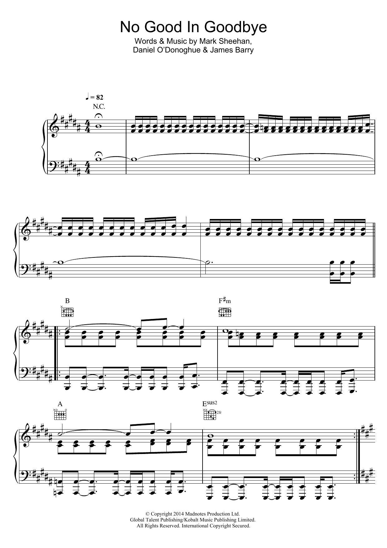 Download The Script No Good In Goodbye Sheet Music