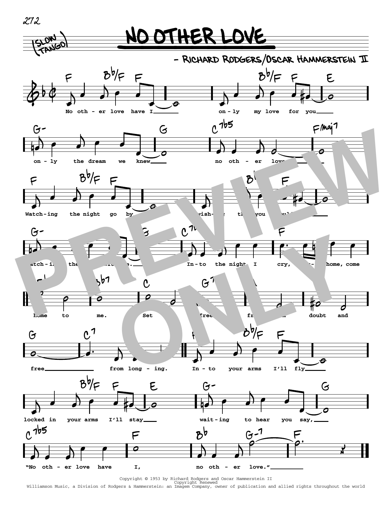 Download Rodgers & Hammerstein No Other Love (High Voice) (from Me And Sheet Music