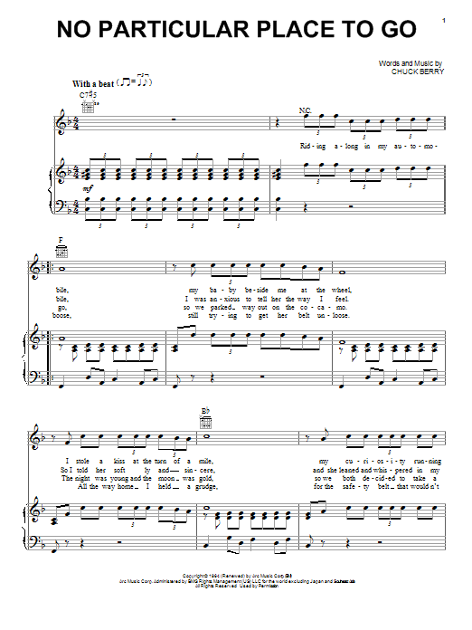 Download Chuck Berry No Particular Place To Go Sheet Music