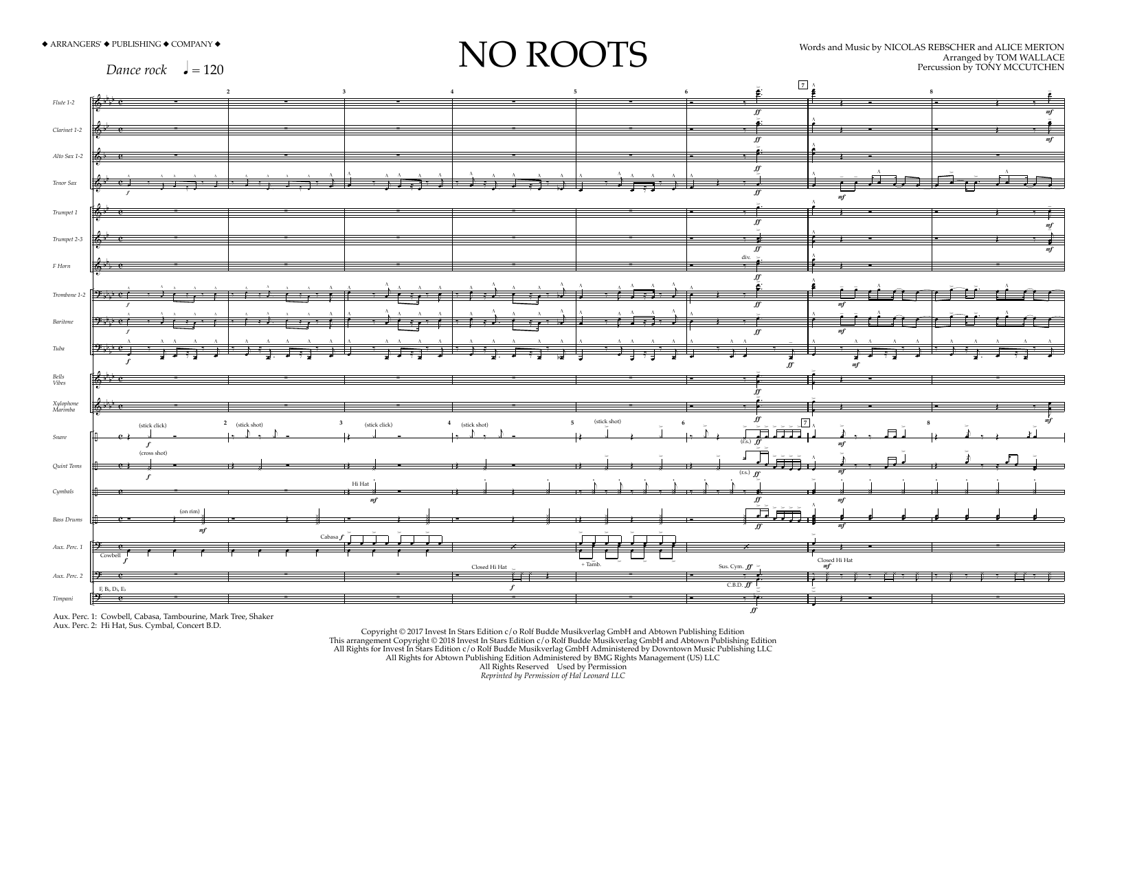 Download Tom Wallace No Roots - Full Score Sheet Music