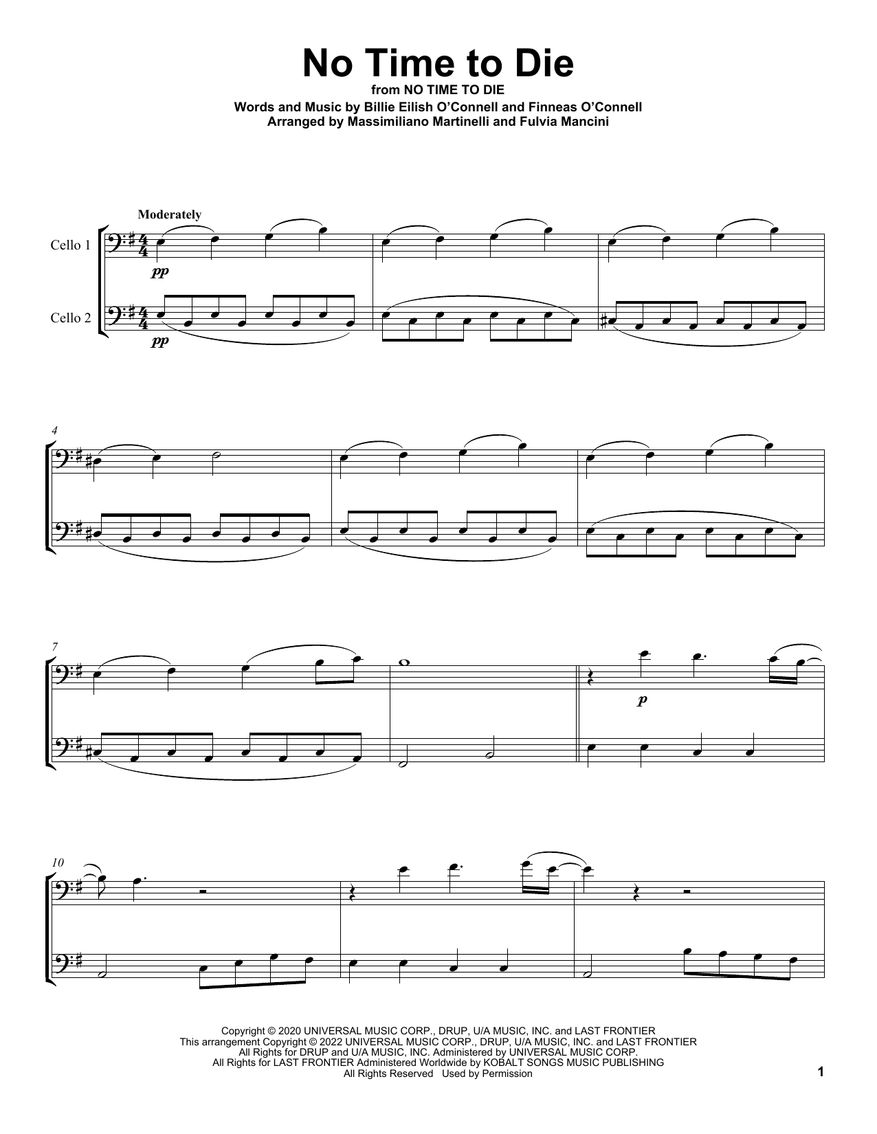 Download Mr & Mrs Cello No Time To Die (from No Time To Die) Sheet Music