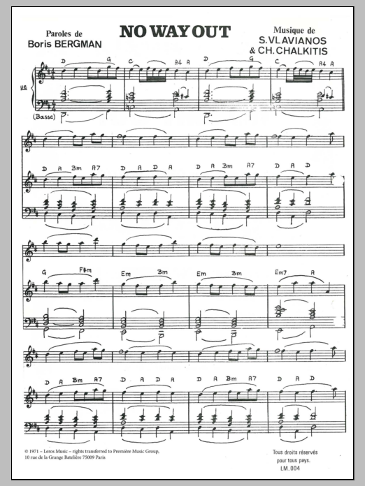 Download Stylianos Vlavianos No Way Out Sheet Music
