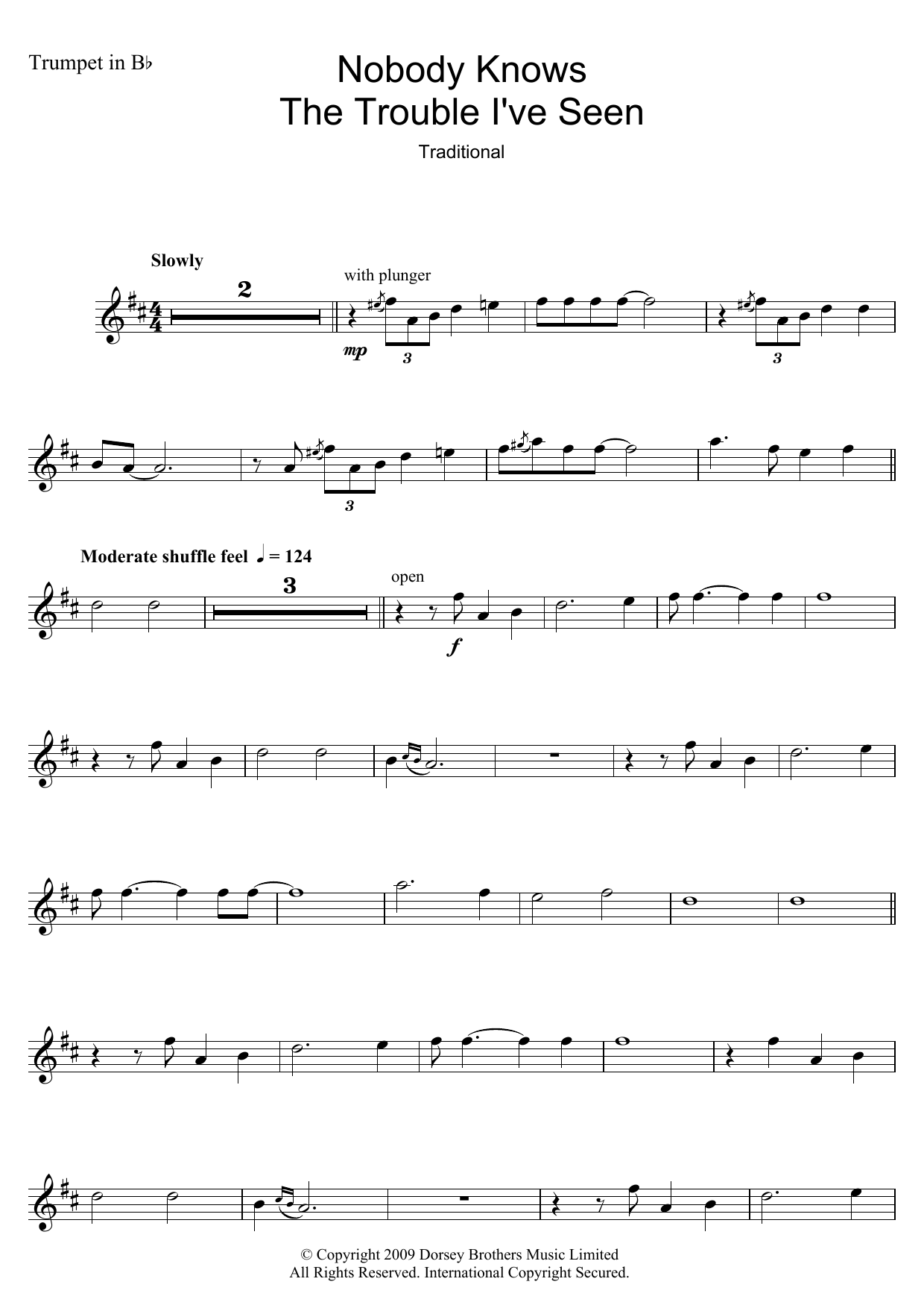 Download Louis Armstrong Nobody Knows The Trouble I've Seen Sheet Music