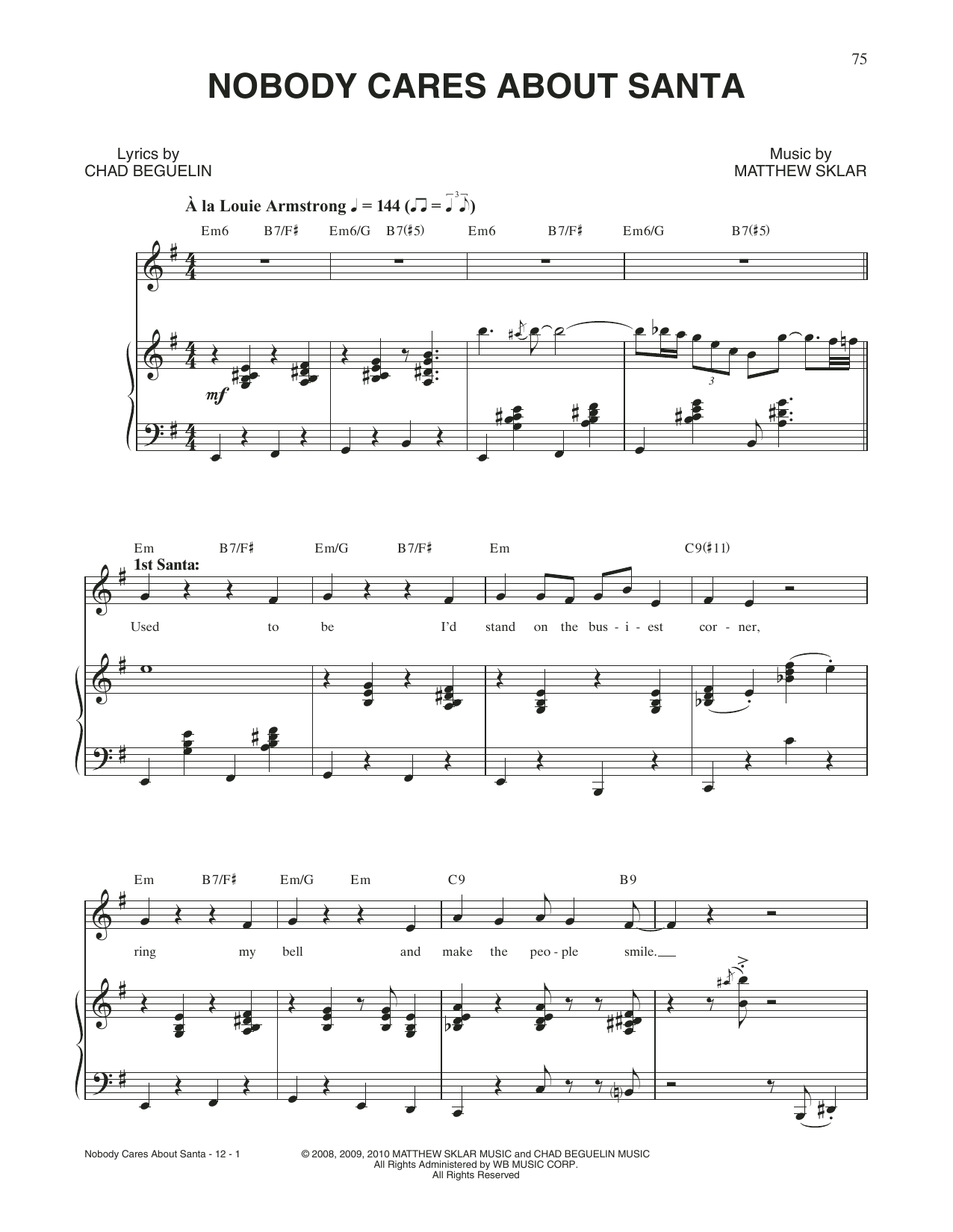 Download Matthew Sklar & Chad Beguelin Nobody Cares About Santa (from Elf: The Sheet Music