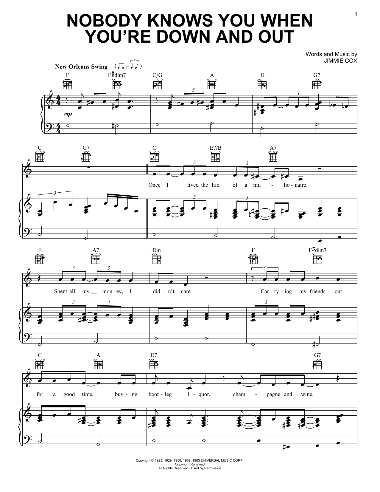 Download Janis Joplin Nobody Knows You When You're Down And O Sheet Music