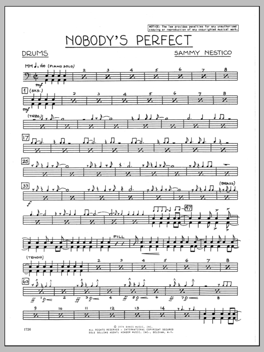 Download Sammy Nestico Nobody's Perfect - Drums Sheet Music
