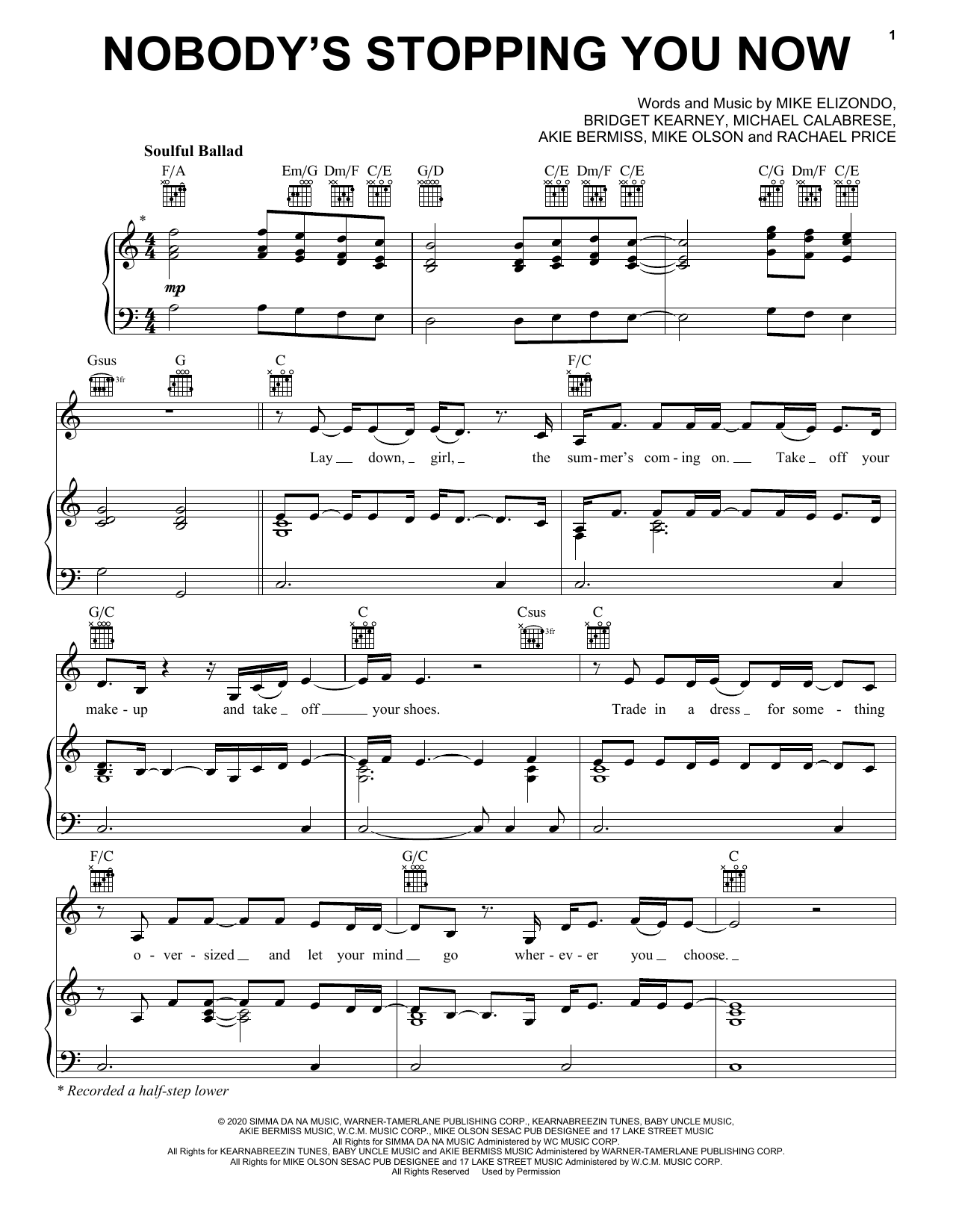 Download Lake Street Dive Nobody's Stopping You Now Sheet Music