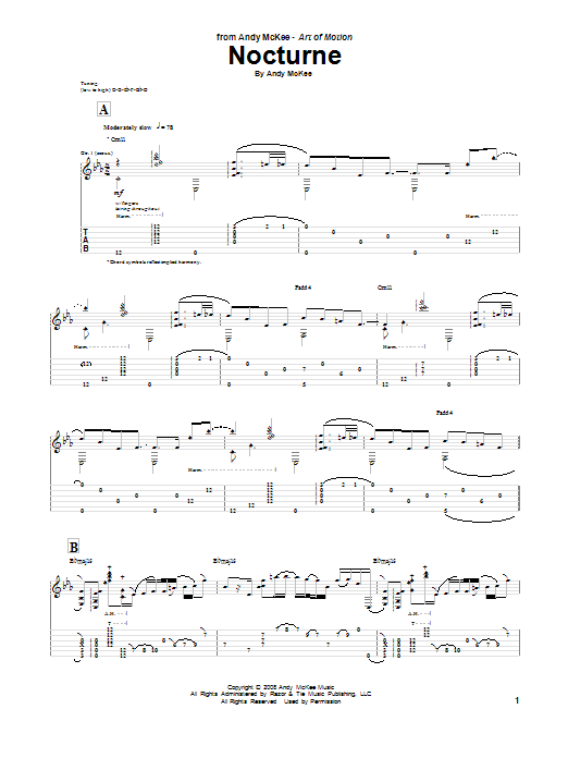 Download Andy McKee Nocturne Sheet Music
