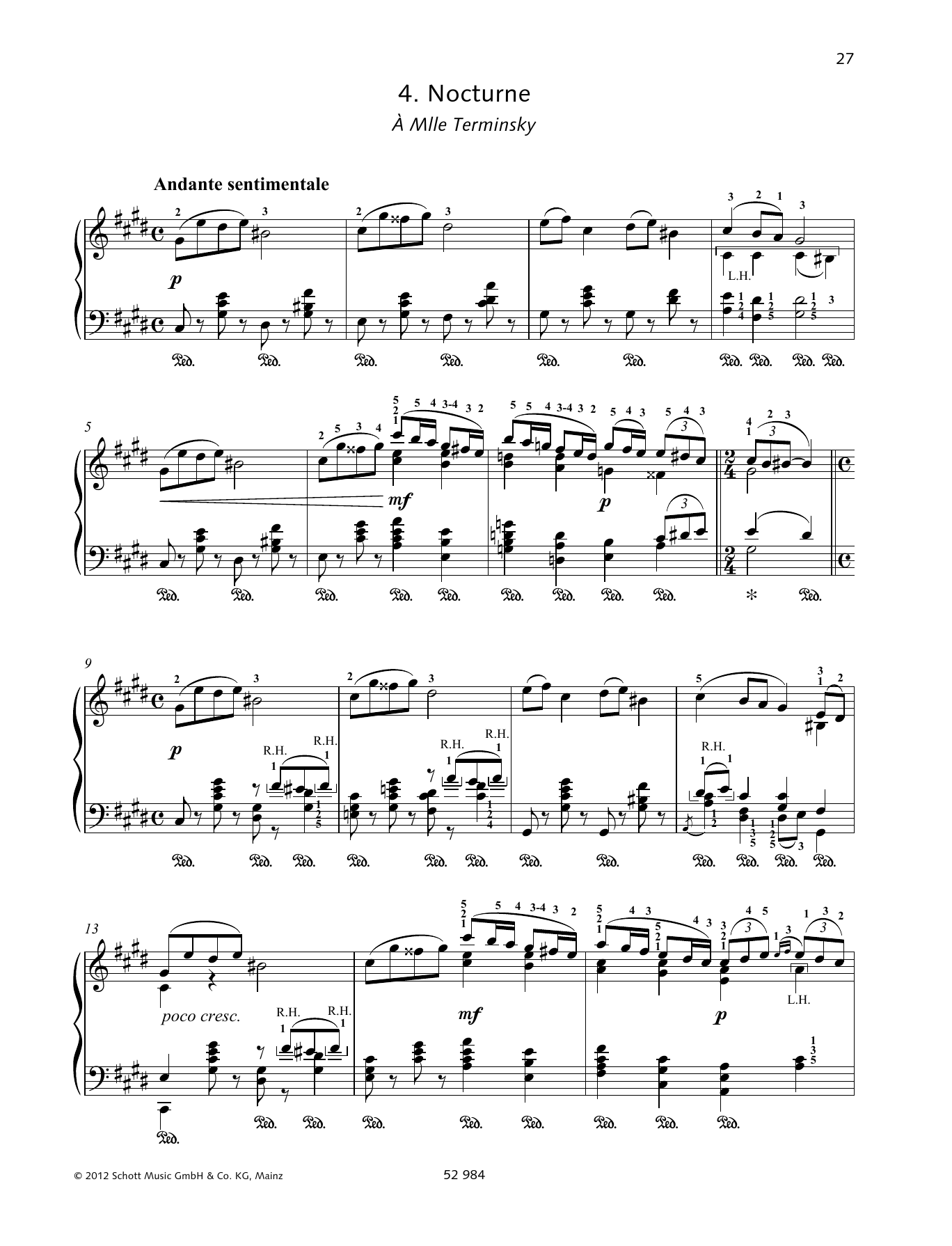 Download Pyotr Il'yich Tchaikovsky Nocturne Sheet Music