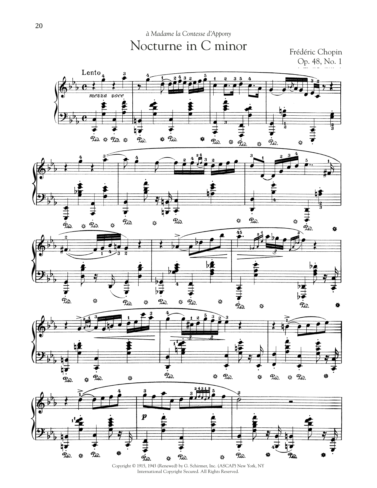 Download Frederic Chopin Nocturne, Op. 48, No. 1 Sheet Music