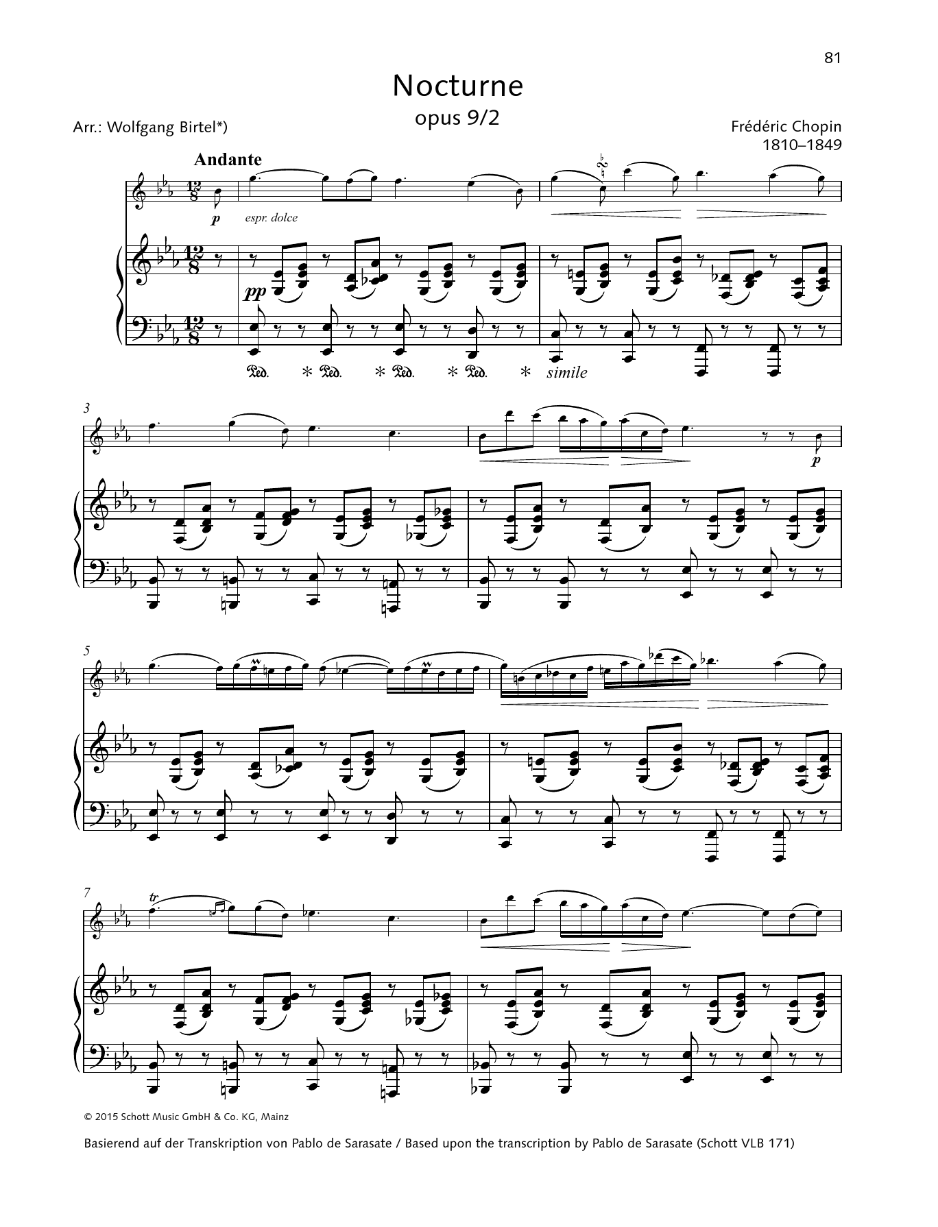 Download Frédéric Chopin Nocturne E-flat major Sheet Music