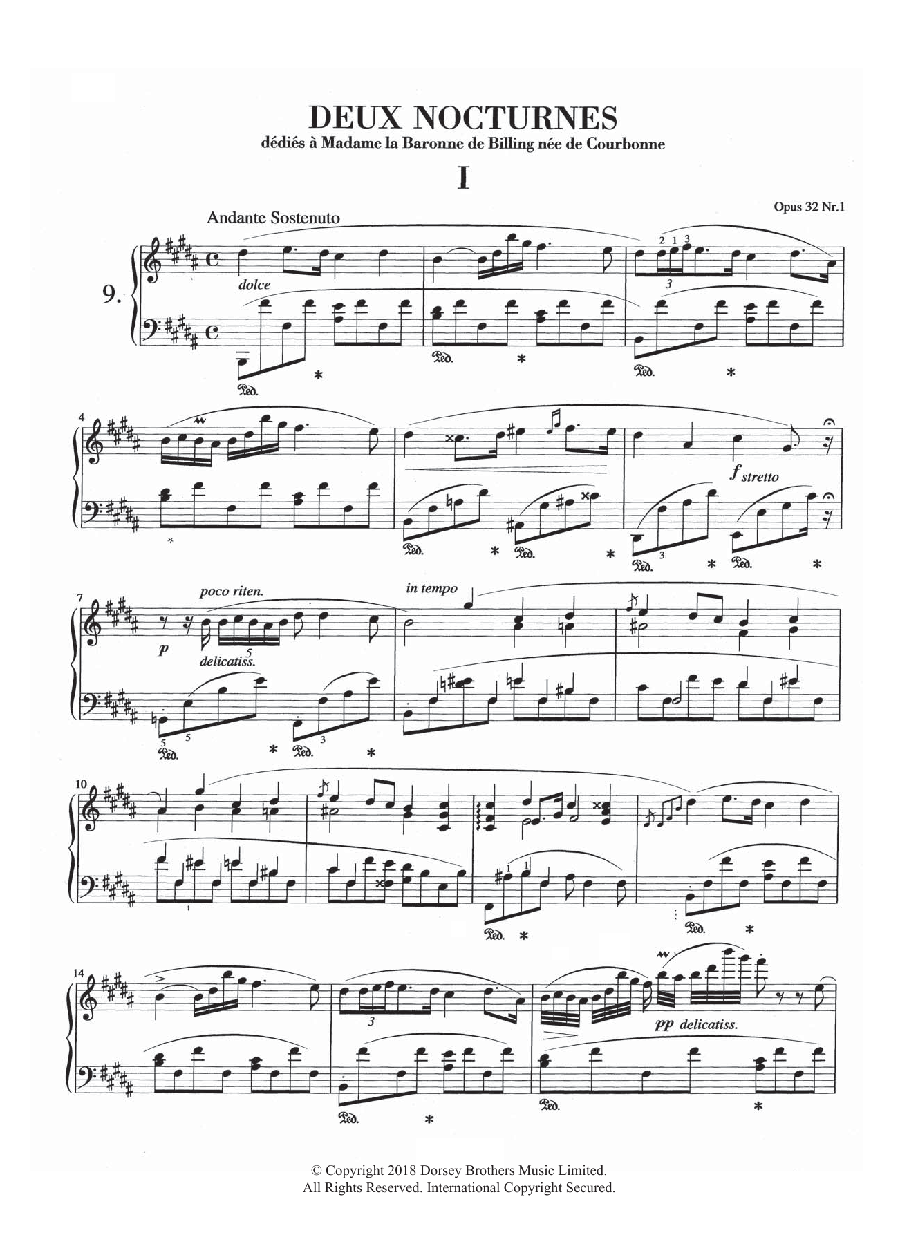Download Frederic Chopin Nocturne in B Major, Op.32, No.1 Sheet Music