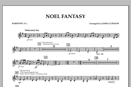 Download James Curnow Noel Fantasy - Baritone T.C. Sheet Music