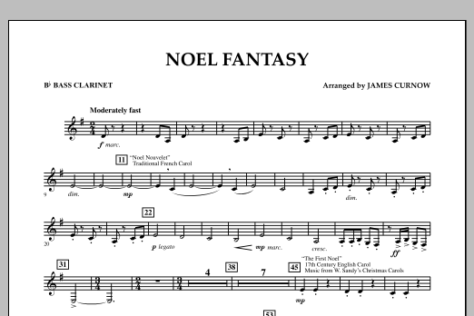 Download James Curnow Noel Fantasy - Bb Bass Clarinet Sheet Music
