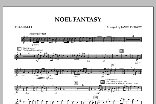Download James Curnow Noel Fantasy - Bb Clarinet 1 Sheet Music