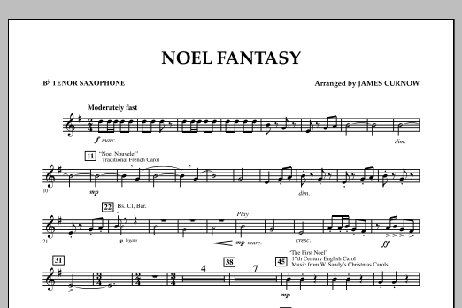 Download James Curnow Noel Fantasy - Bb Tenor Saxophone Sheet Music