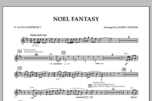Download James Curnow Noel Fantasy - Eb Alto Saxophone 1 Sheet Music