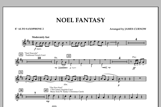 Download James Curnow Noel Fantasy - Eb Alto Saxophone 2 Sheet Music