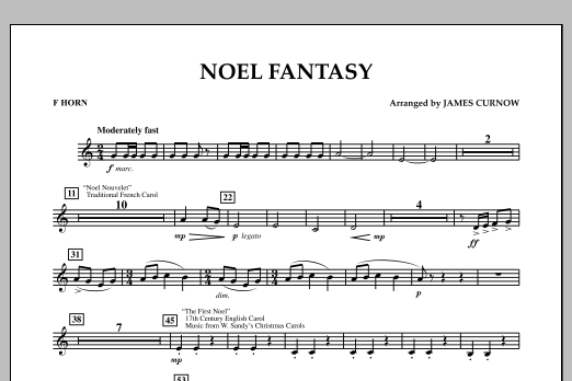 Download James Curnow Noel Fantasy - F Horn Sheet Music