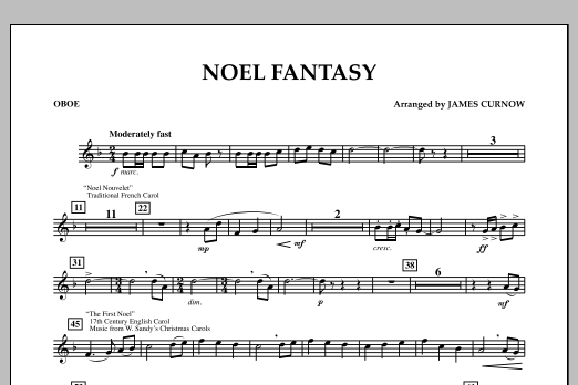 Download James Curnow Noel Fantasy - Oboe Sheet Music