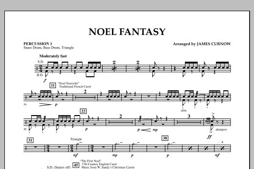 Download James Curnow Noel Fantasy - Percussion 1 Sheet Music