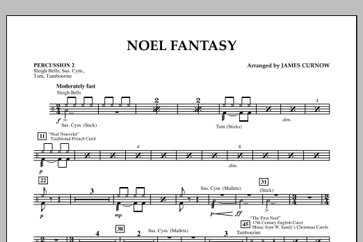 Download James Curnow Noel Fantasy - Percussion 2 Sheet Music
