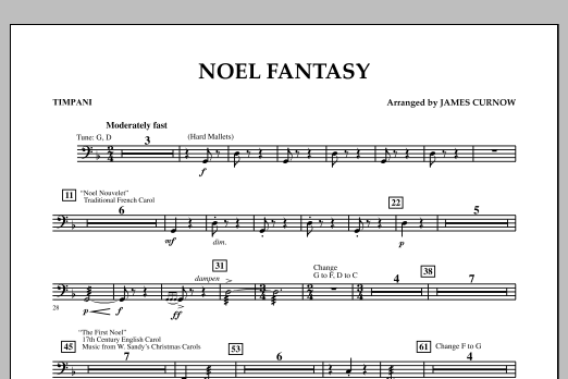 Download James Curnow Noel Fantasy - Timpani Sheet Music