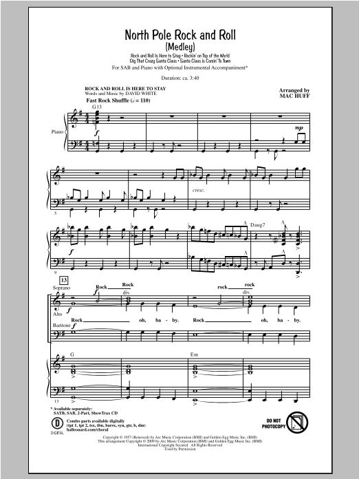 Download Mac Huff North Pole Rock And Roll (Medley) Sheet Music