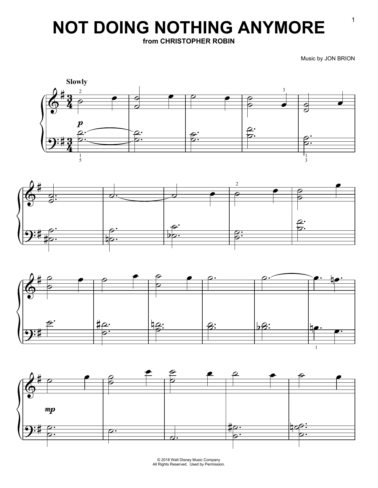 Download Geoff Zanelli & Jon Brion Not Doing Nothing Anymore (from Christo Sheet Music