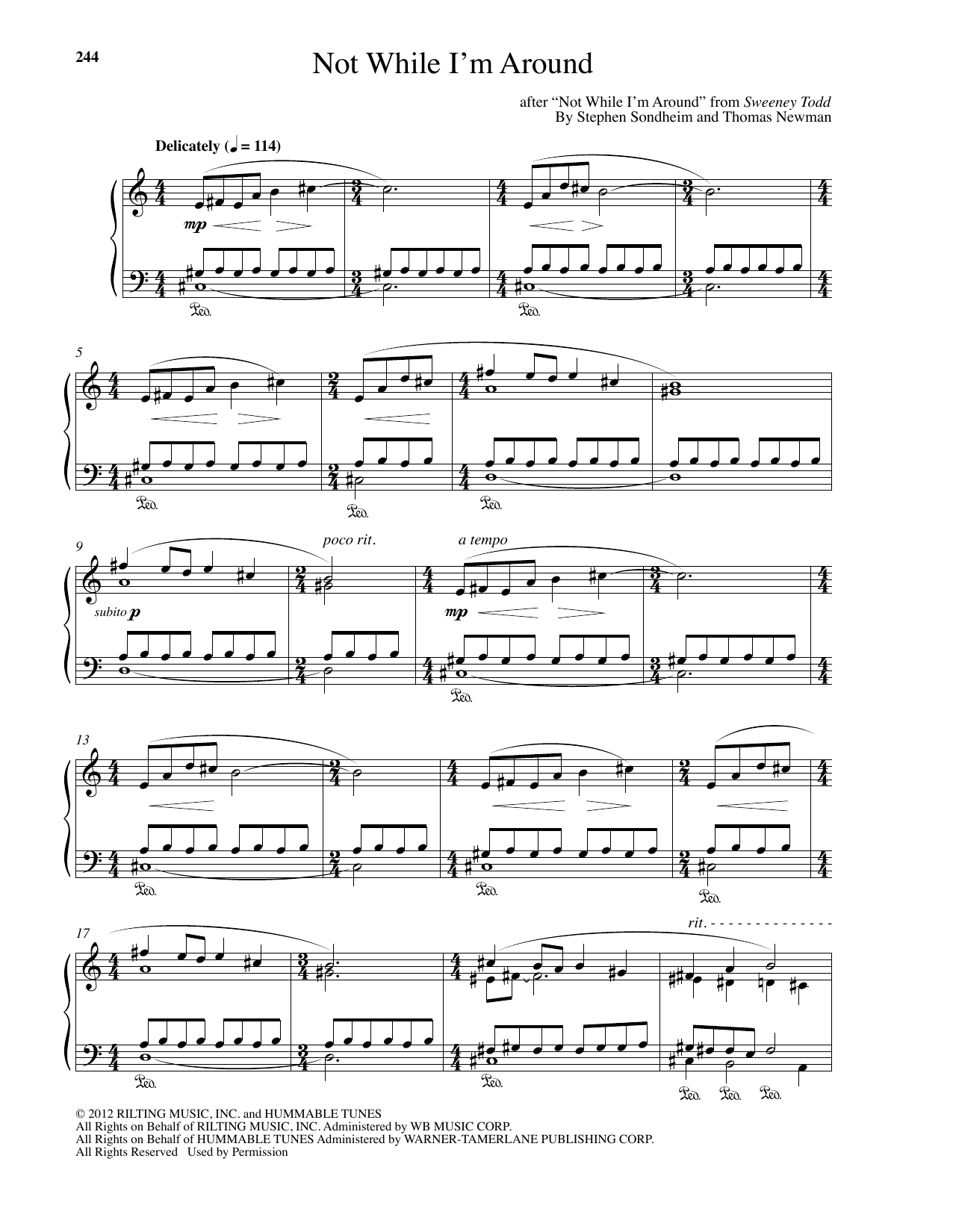 Download Thomas Newman Not While I'm Around Sheet Music