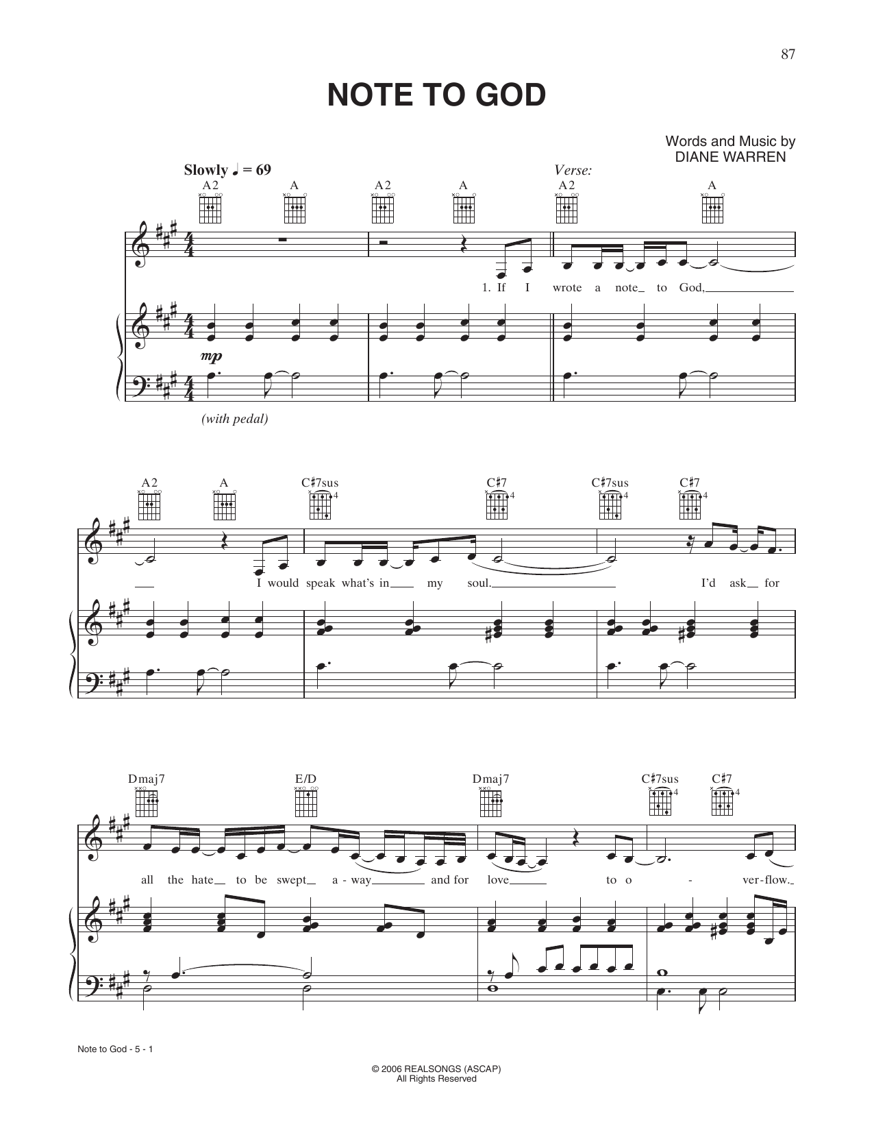 Download Charice Note To God Sheet Music