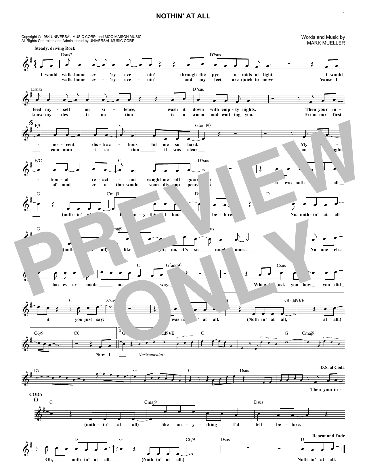 Download Heart Nothin' At All Sheet Music