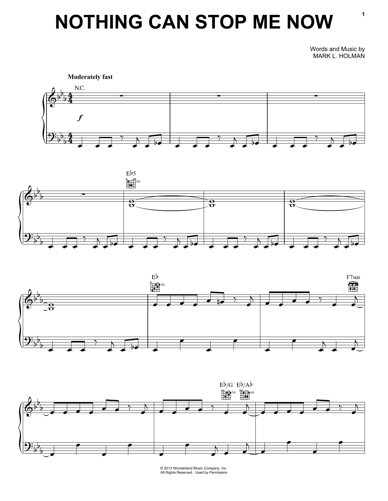 Download Mark Mancina Nothing Can Stop Me Now Sheet Music