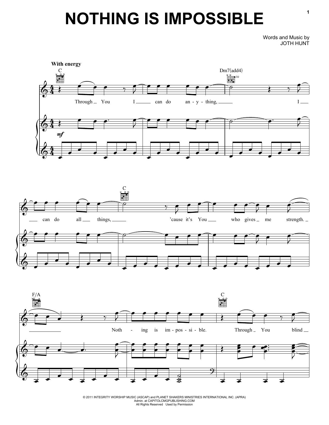 Download Planetshakers Nothing Is Impossible Sheet Music