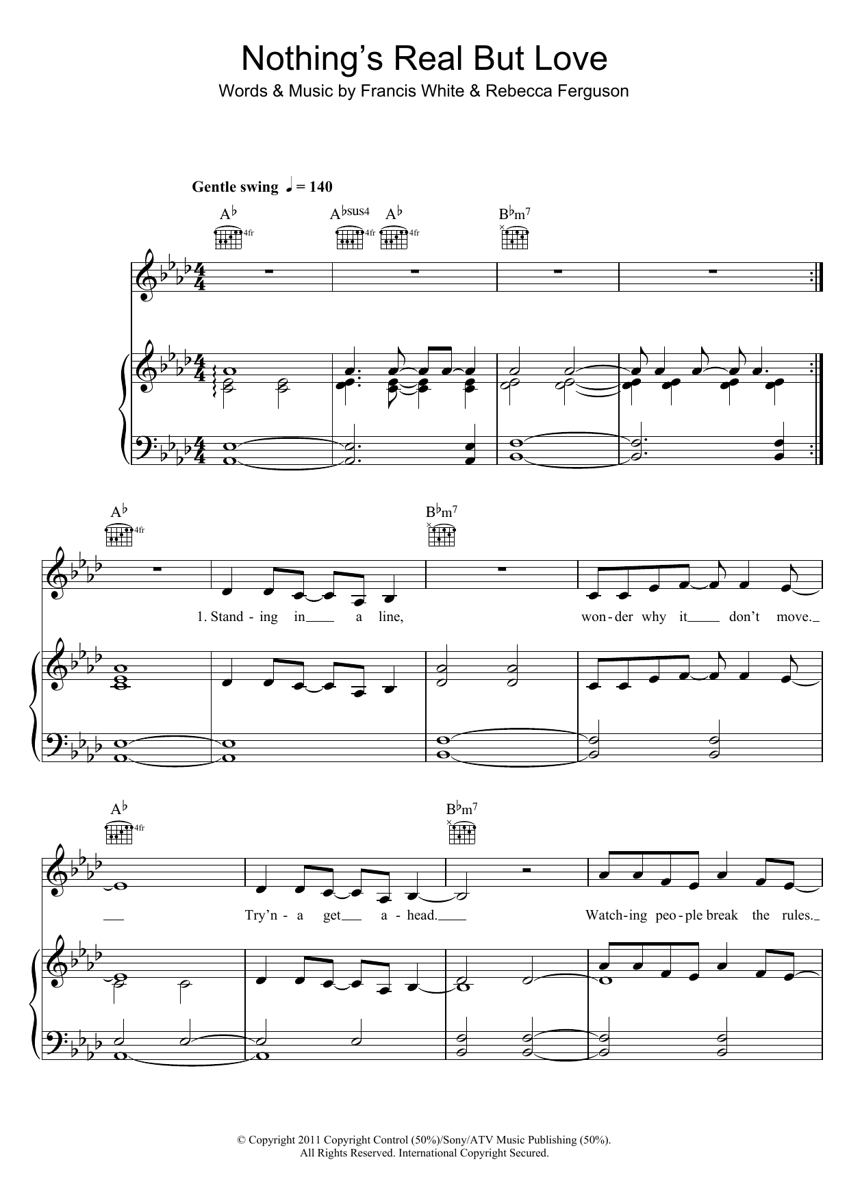 Download Rebecca Ferguson Nothing's Real But Love Sheet Music