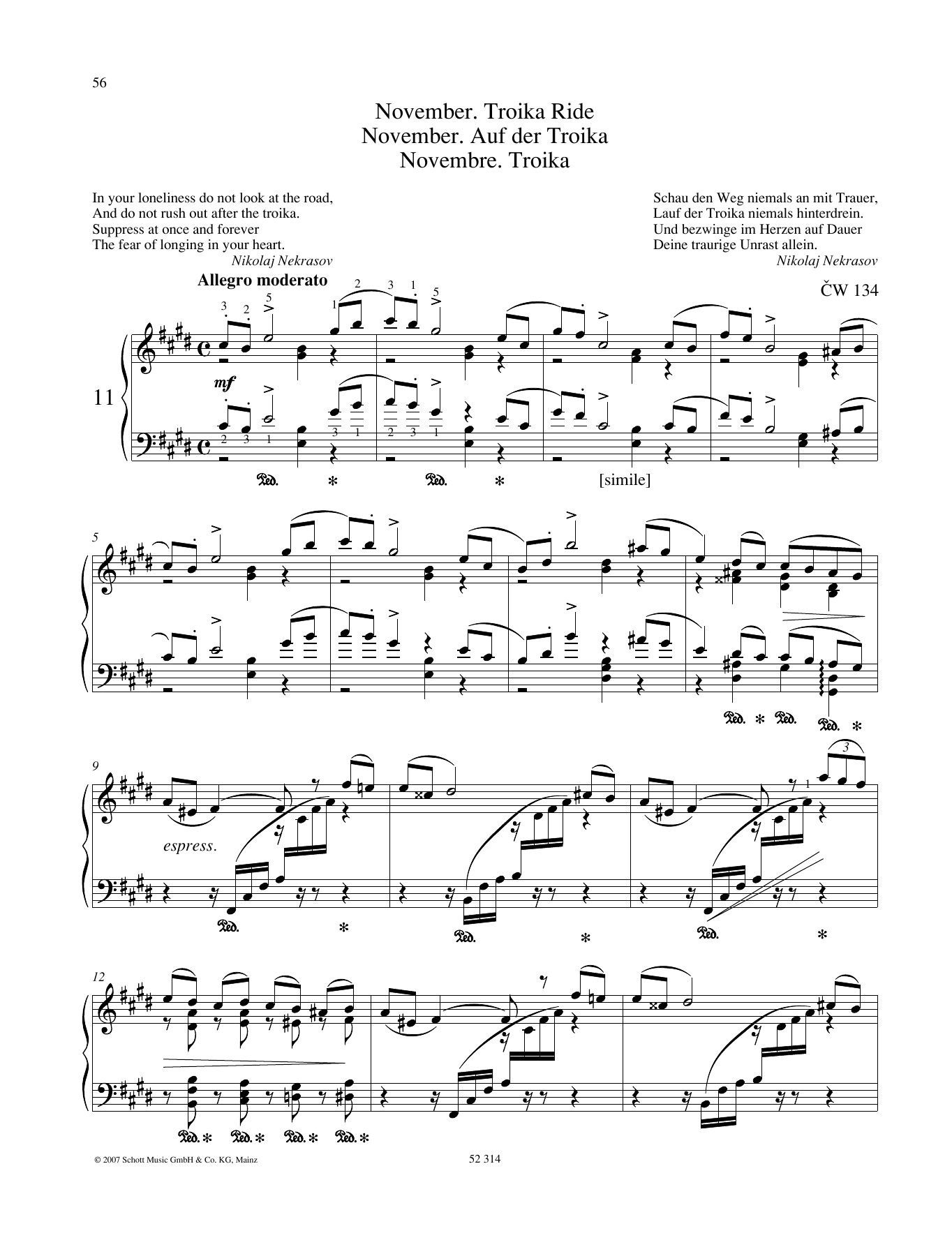Download Pyotr Il'yich Tchaikovsky November Sheet Music