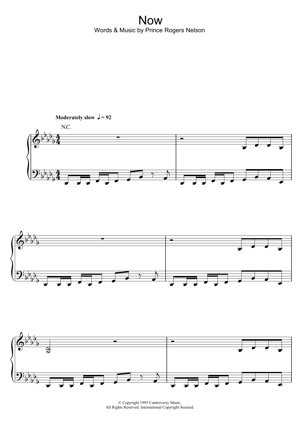 Download Prince Now Sheet Music