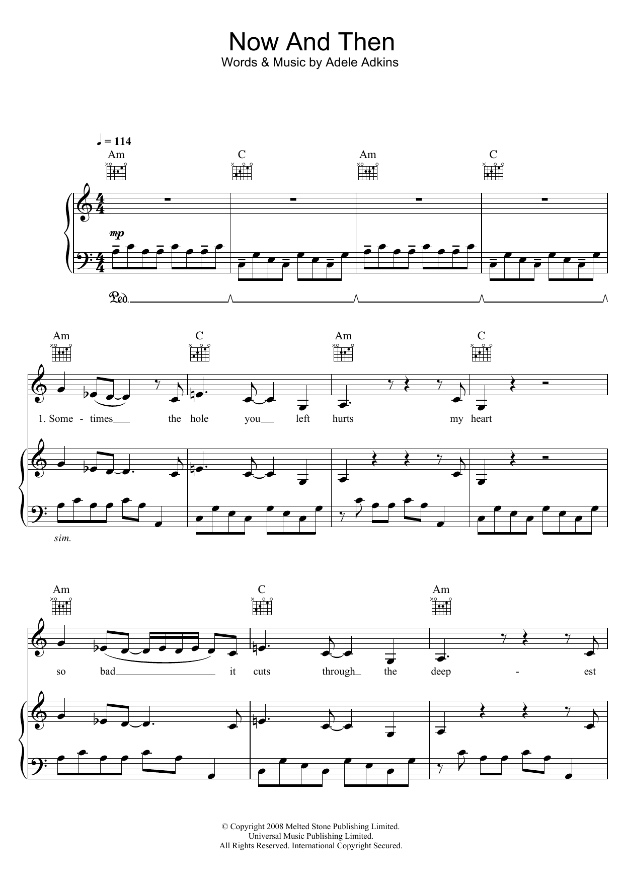 Download Adele Now And Then Sheet Music