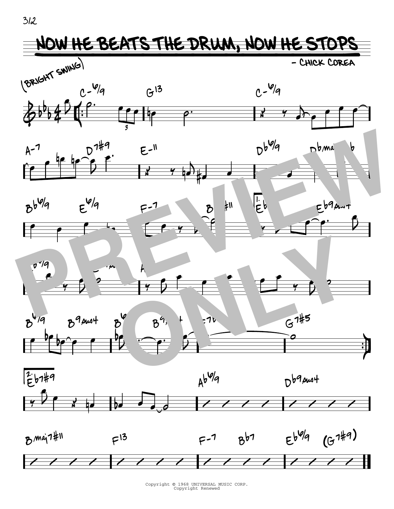 Download Chick Corea Now He Beats The Drum, Now He Stops Sheet Music