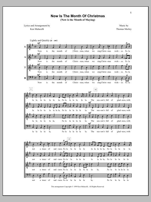 Download Anne Raugh Now Is The Month Of Christmas Sheet Music