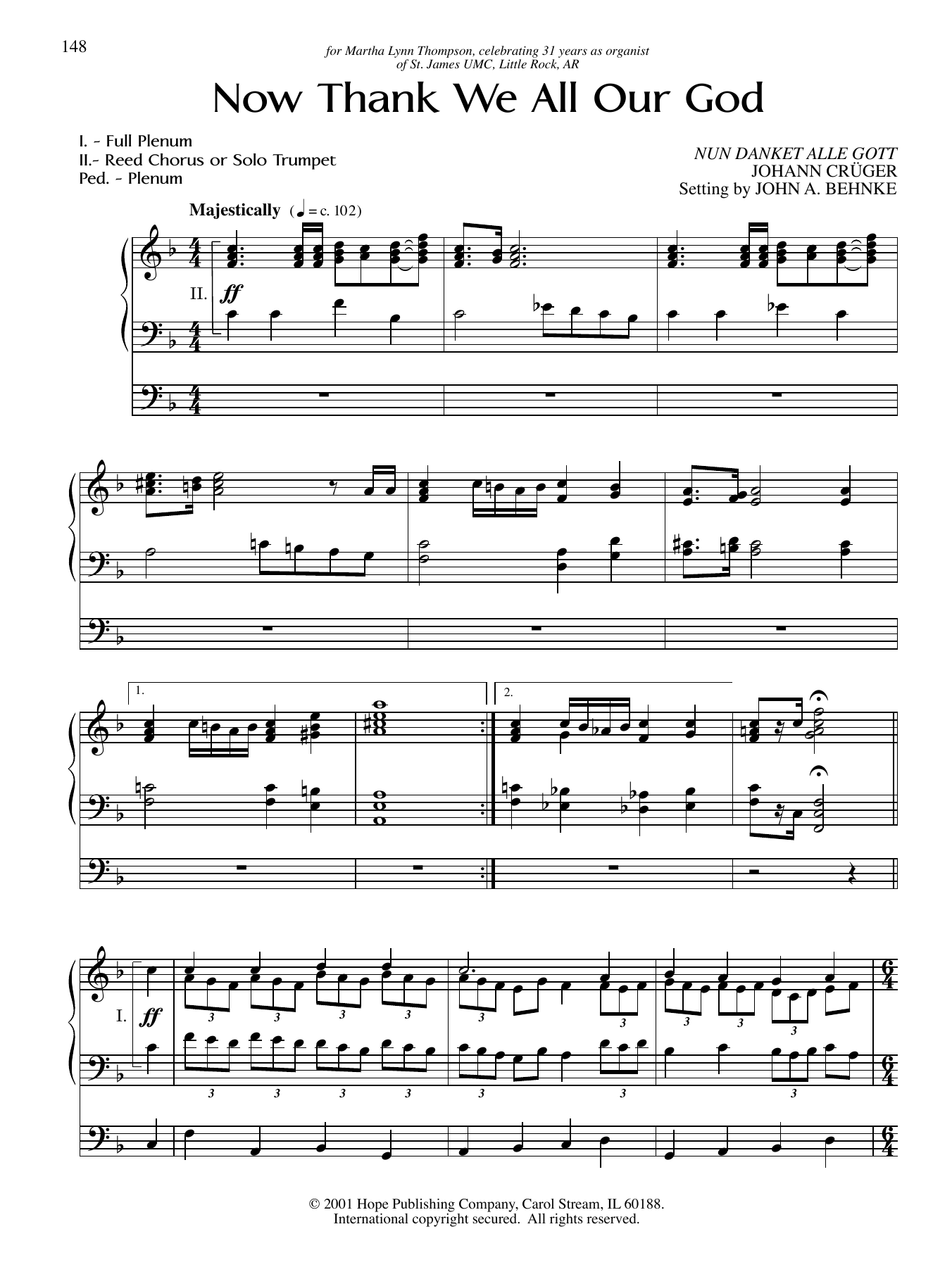 Download John A. Behnke Now Thank We All Our God Sheet Music