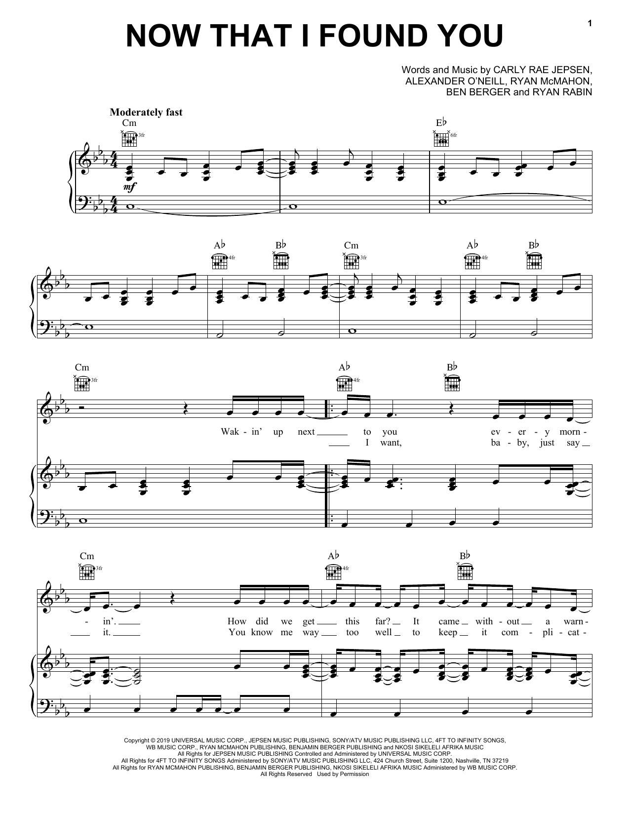 Download Carly Rae Jepsen Now That I Found You Sheet Music