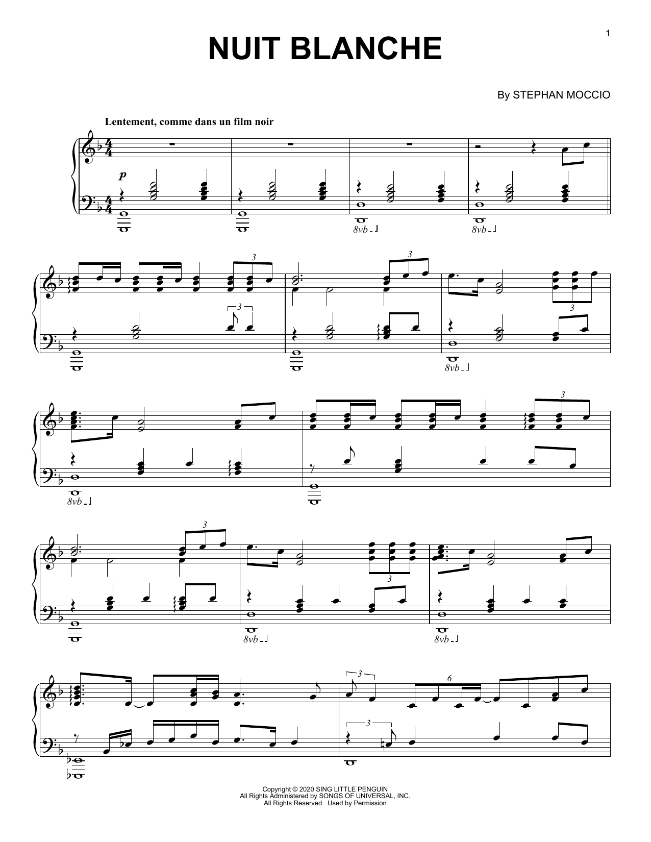 Download Stephan Moccio Nuit Blanche Sheet Music