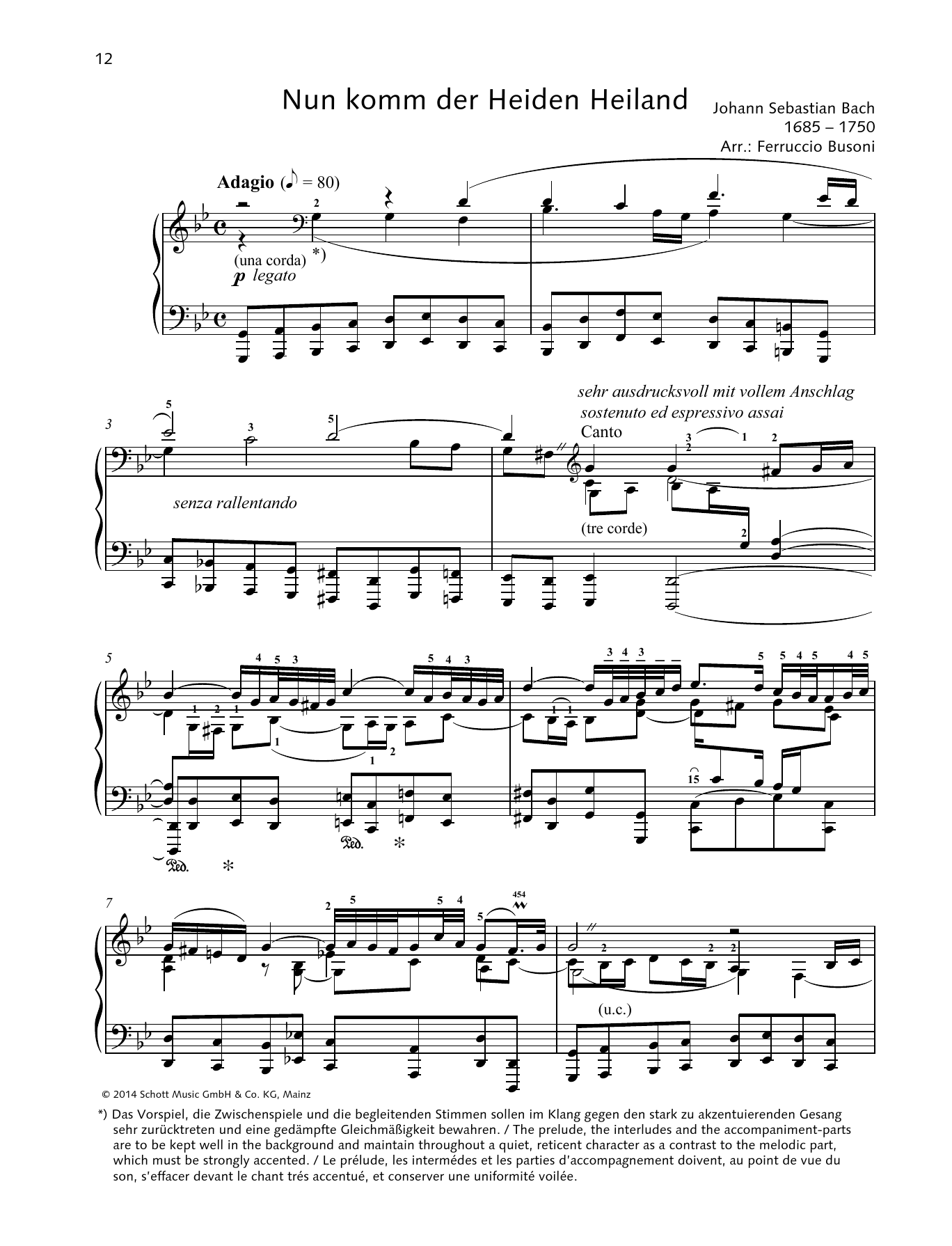 Download Johann Sebastian Bach Nun komm der Heiden Heiland Sheet Music