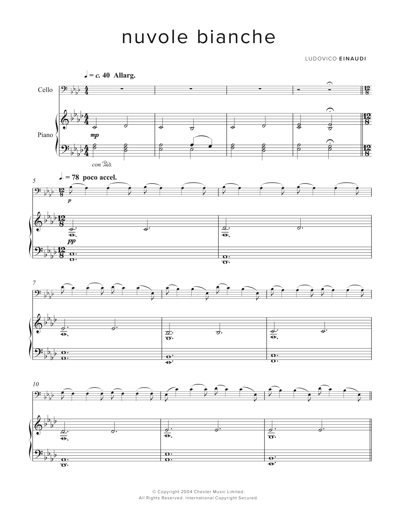 Download Ludovico Einaudi Nuvole Bianche Sheet Music